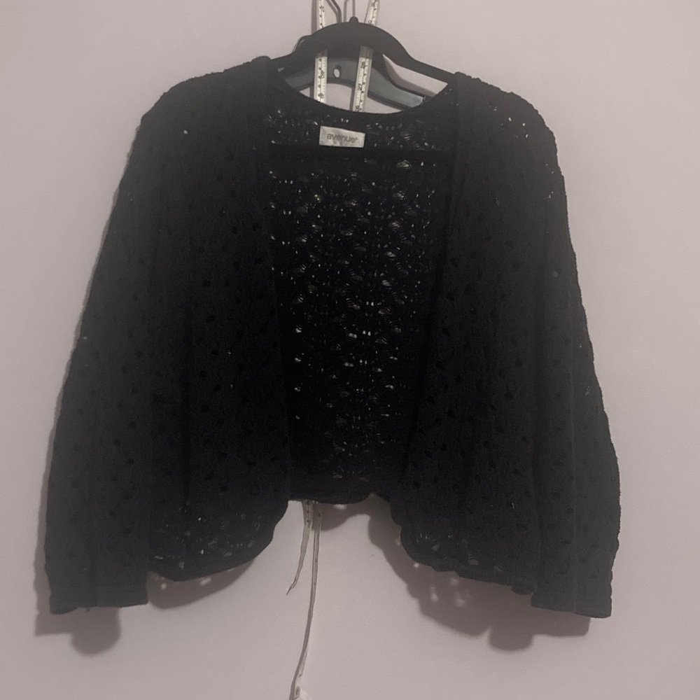 Classic crochet black shrug cardigan
